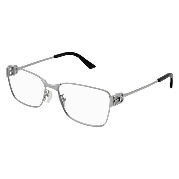 New Authentic  BALENCIAGA Grey Square BB0375OA 002 Glasses Women - Picture 1 of 4